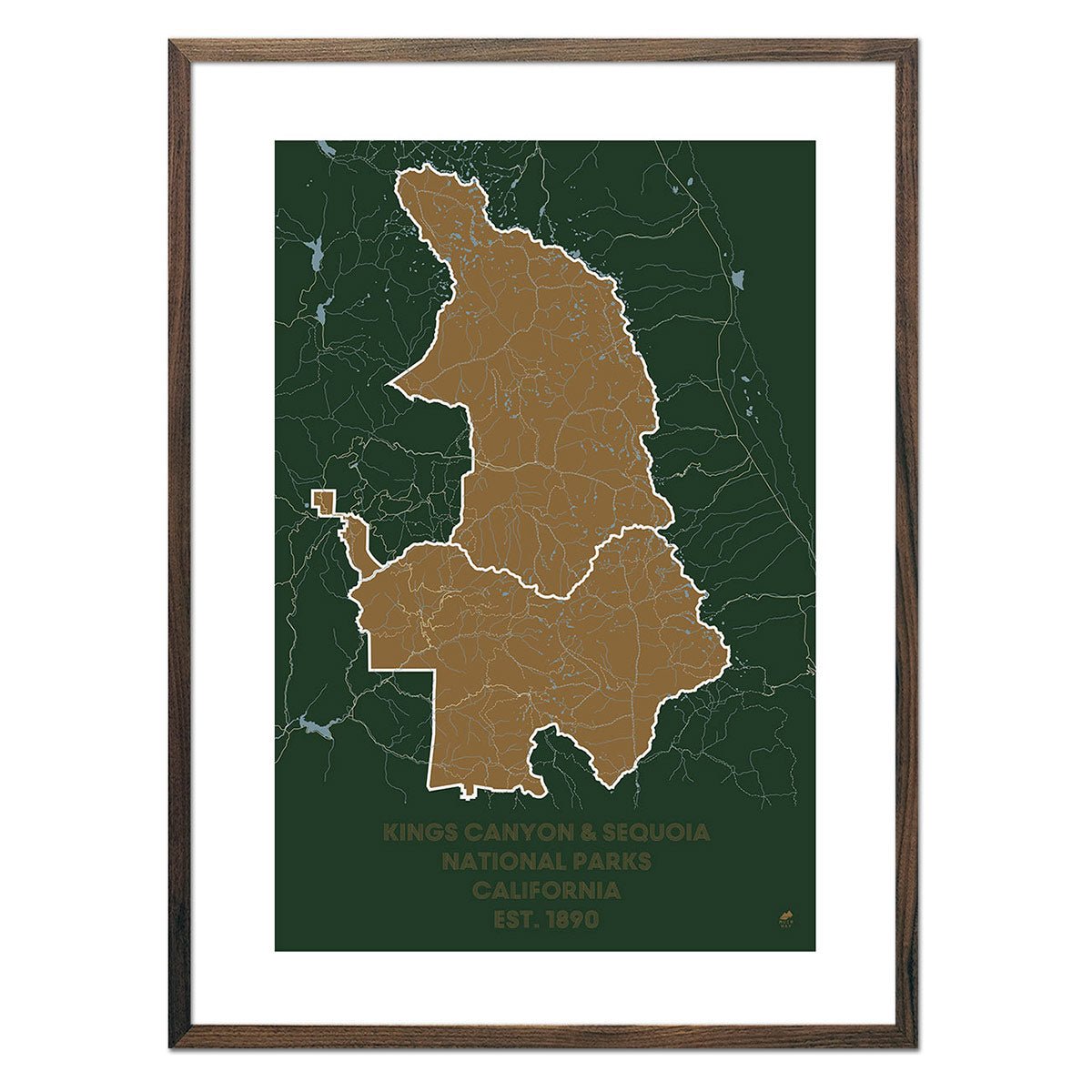 Kings Canyon and Sequoia National Parks Map - Muir Way - National Park