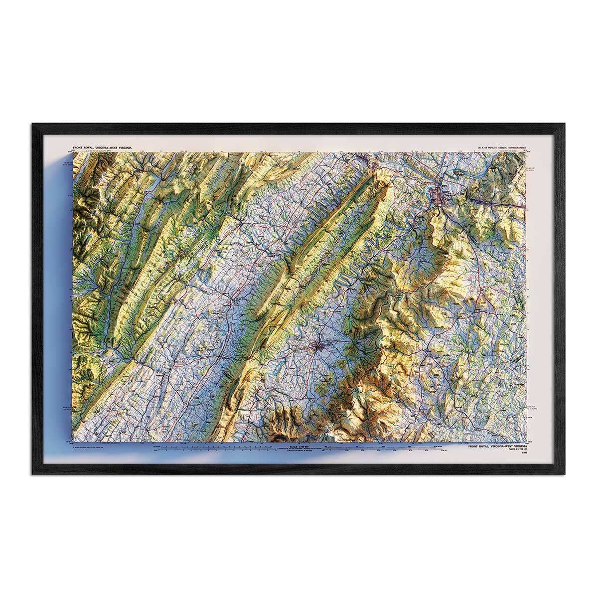 Vintage Shenandoah National Park Relief Map - 1986