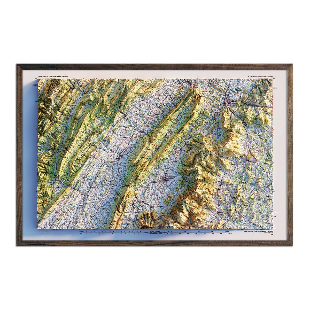 Shenandoah National Park 1986 Shaded Relief Map - Muir Way - Vintage Relief