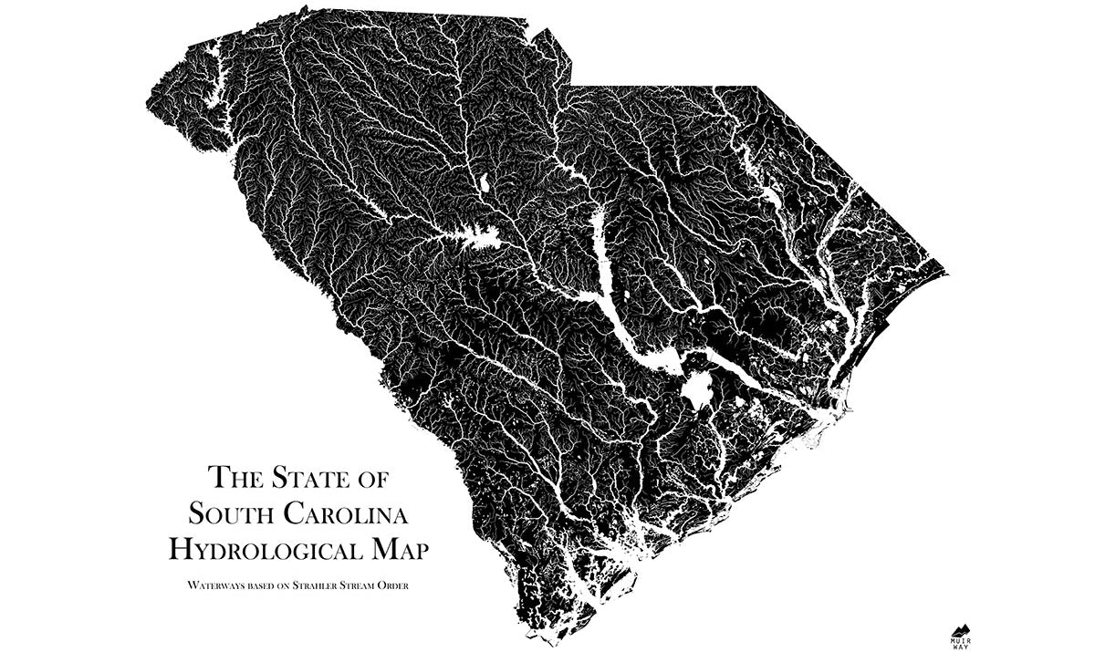 South Carolina Hydrological Map