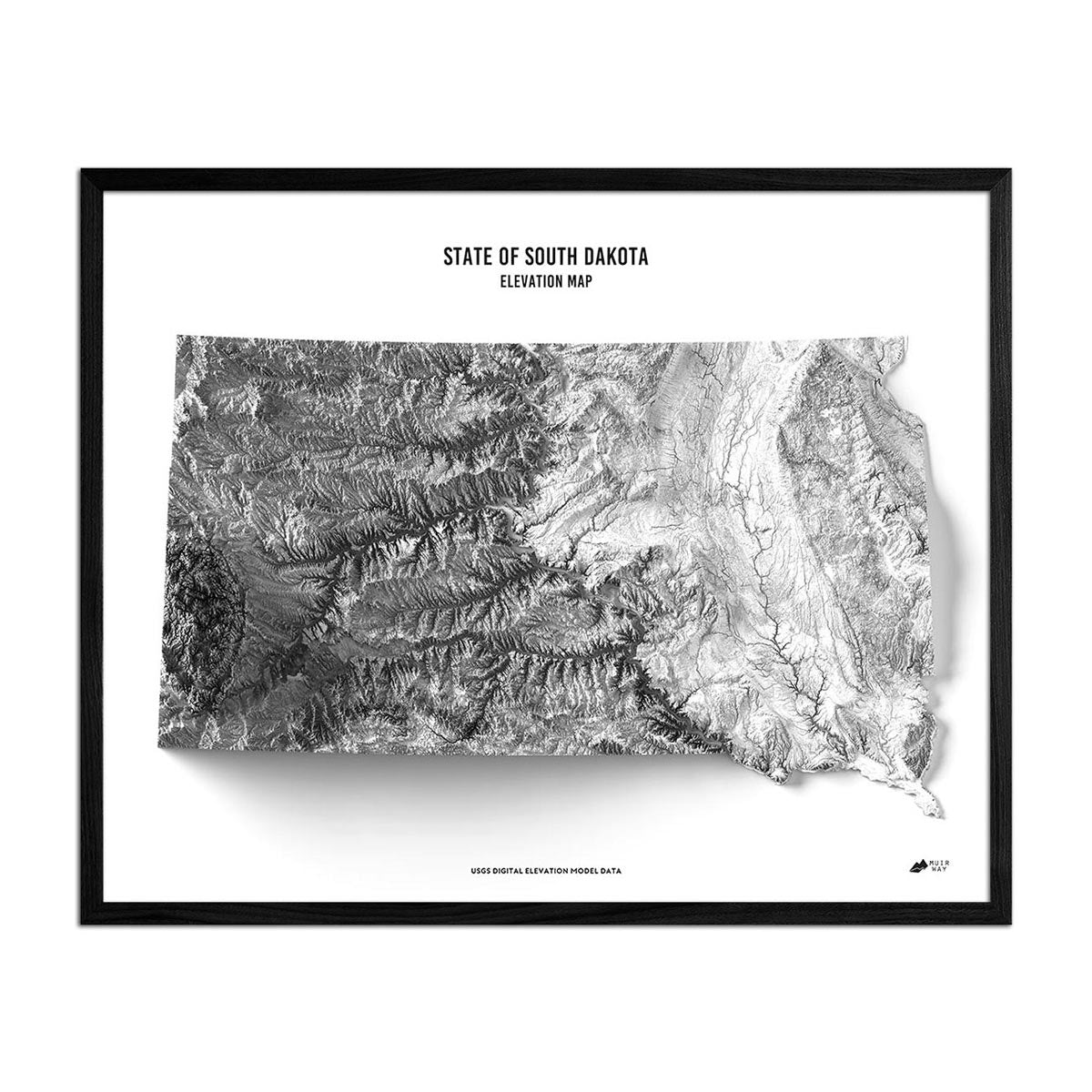 South Dakota Elevation Map - Muir Way - Elevation