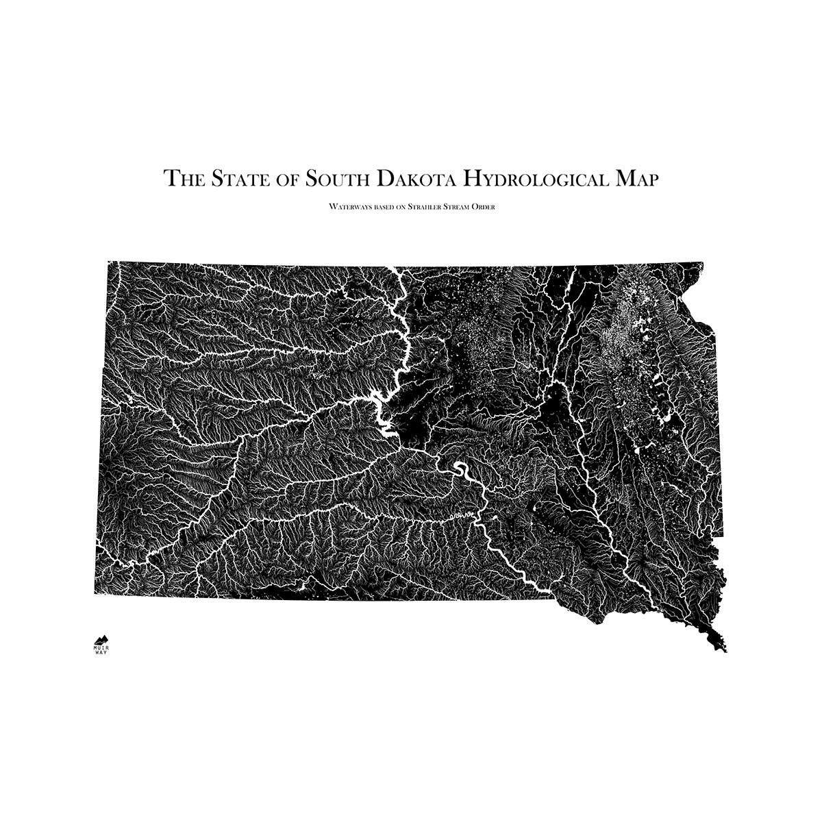 South Dakota Hydrological Map - Muir Way - Hydrology