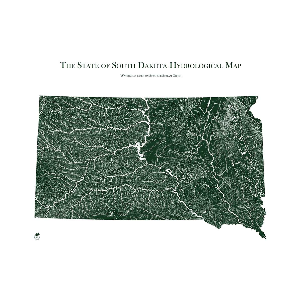 South Dakota Hydrological Map - Muir Way - Hydrology