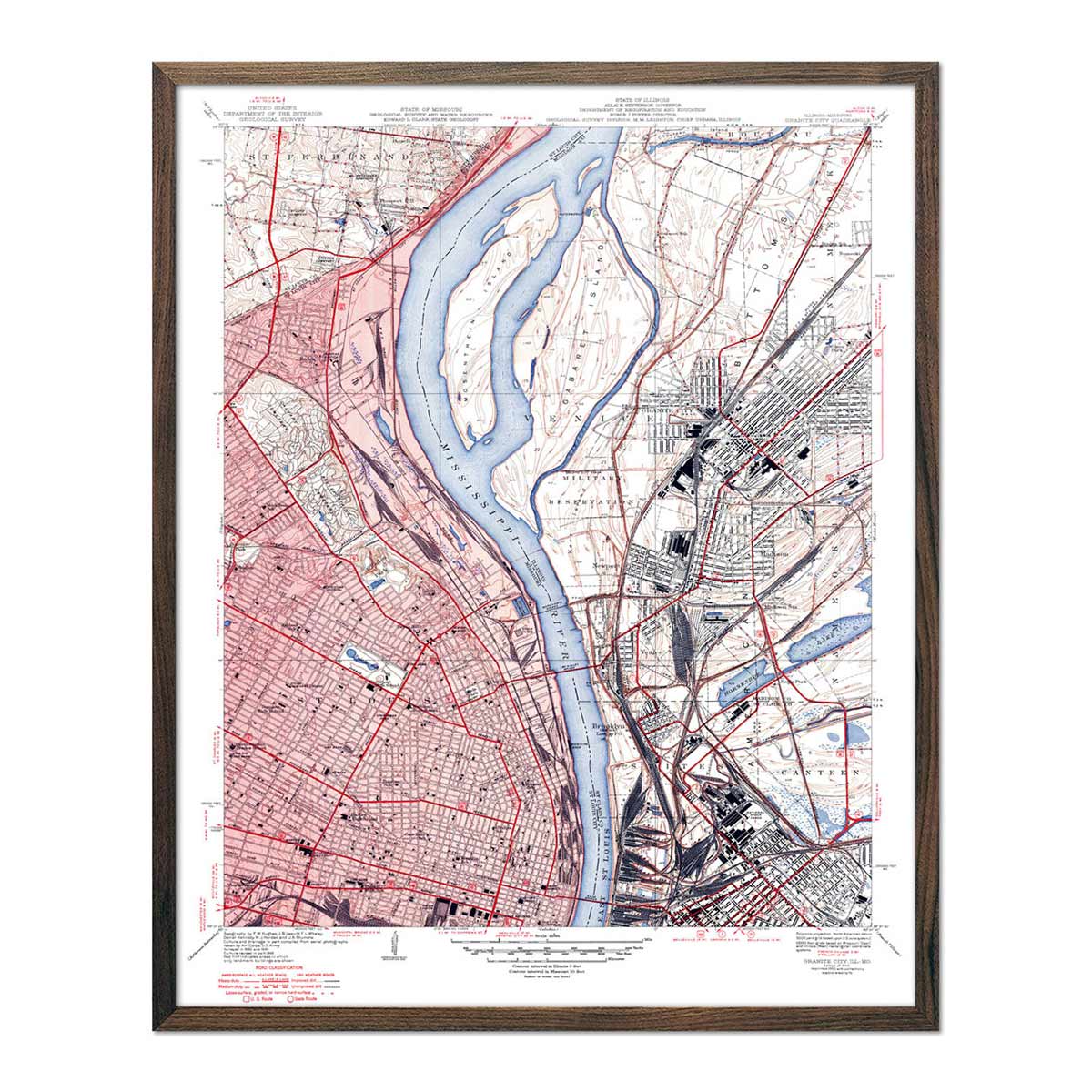 St. Louis, MO 1950 USGS Map - Muir Way - Vintage Map
