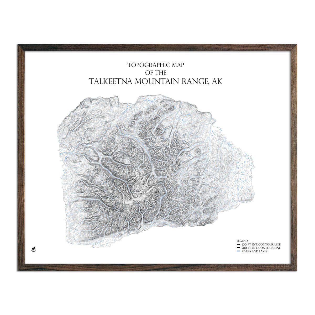 Talkeetna Mountain Range, AK Map - Muir Way - Range Series