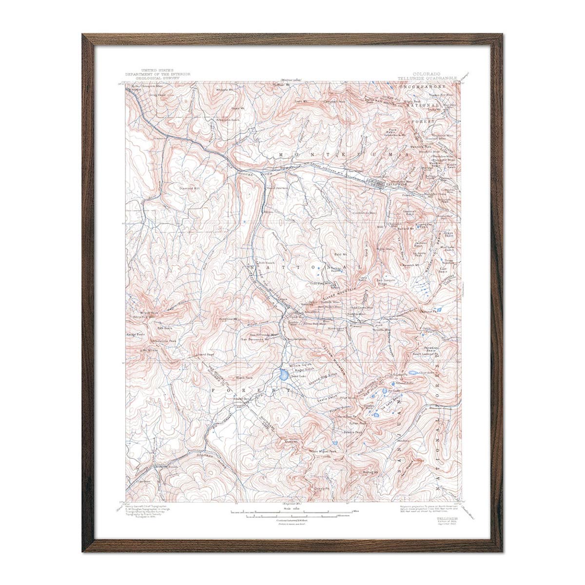 Telluride, CO 1922 USGS Map - Muir Way - Vintage Map