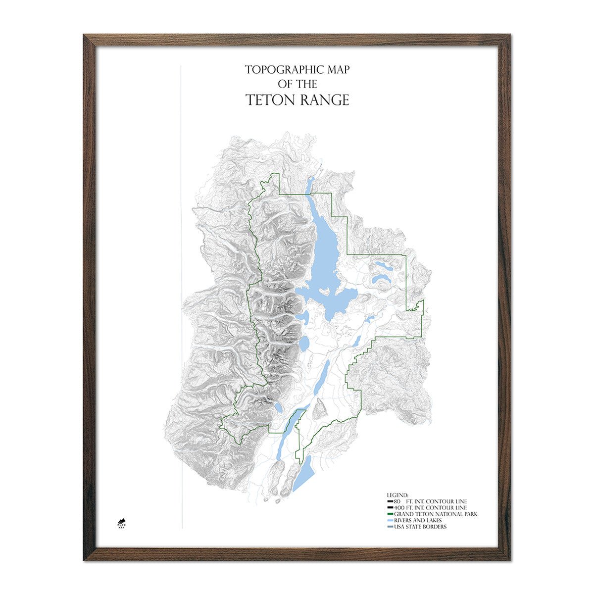Teton Range Map - Muir Way - Range Series