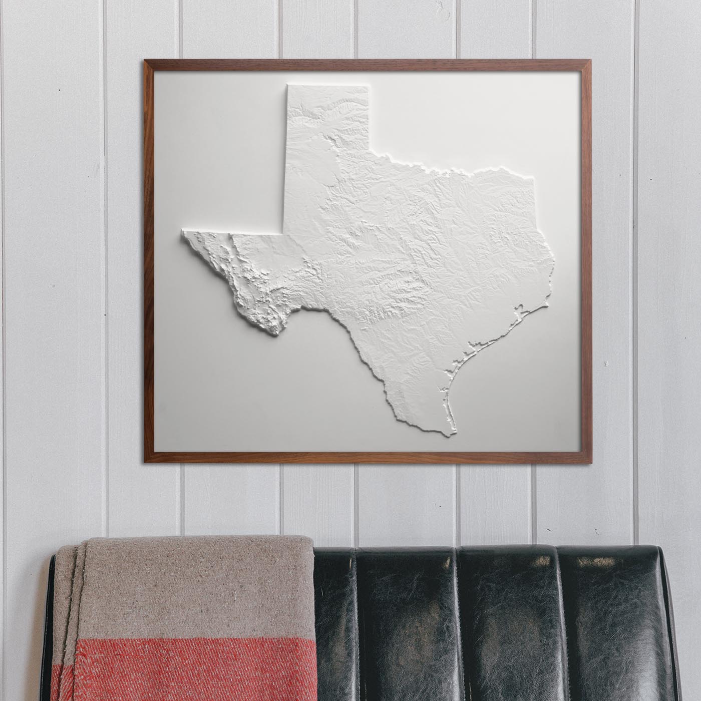Texas 3D Raised Relief Map - Muir Way - 3D