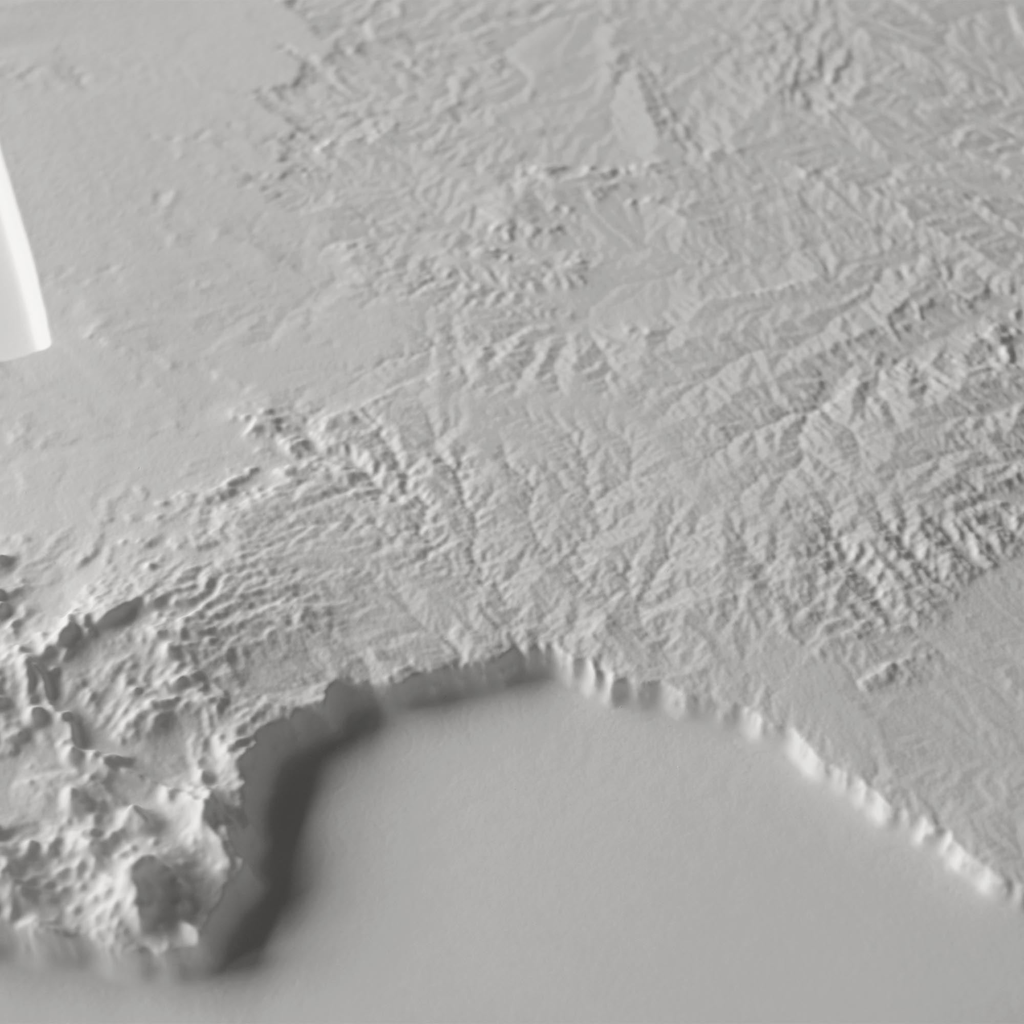 Texas 3D Raised Relief Map - Muir Way - 3D
