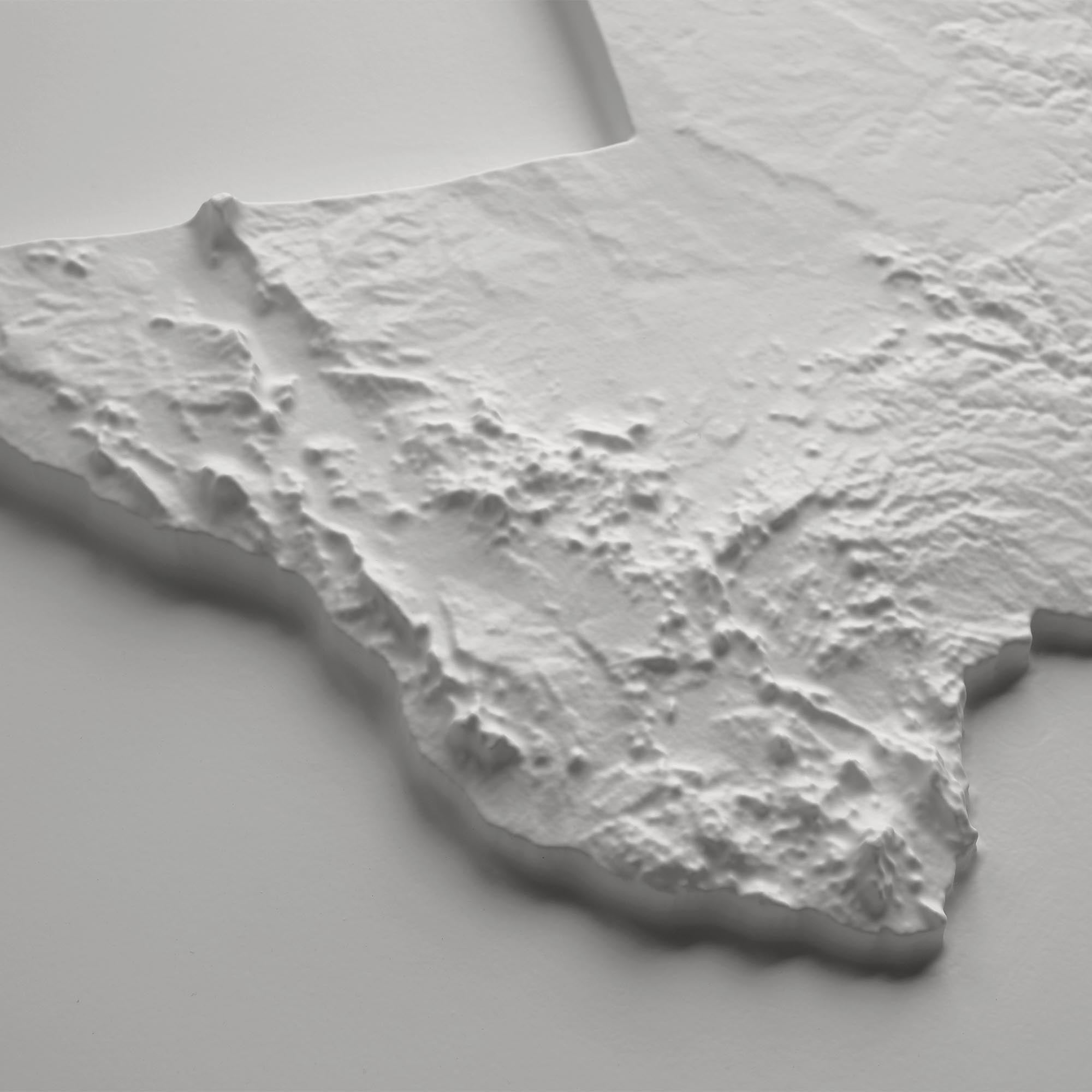 Texas 3D Raised Relief Map - Muir Way - 3D