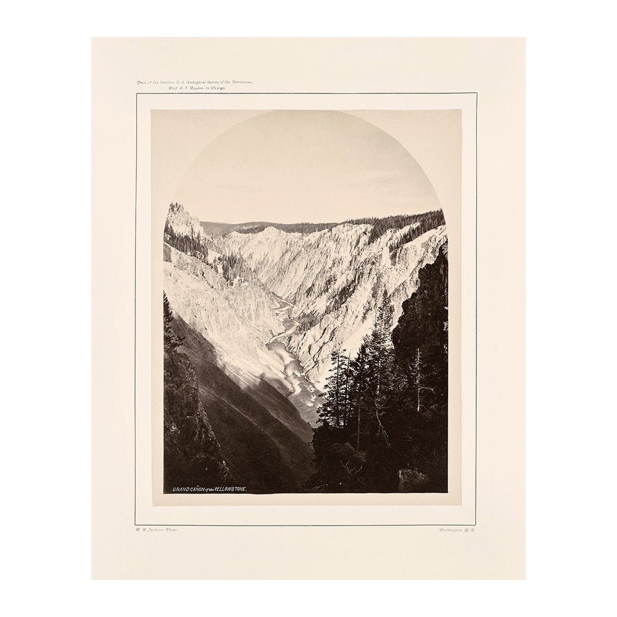 The Grand Canyon, from the Falls, Yellowstone 1873 - Muir Way - Photograph