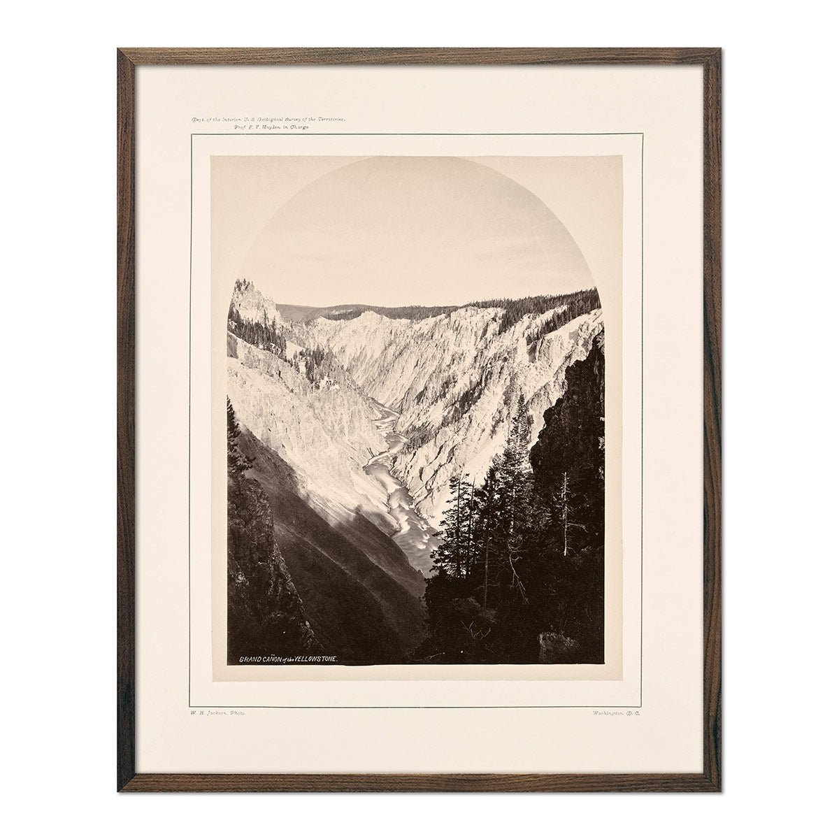 The Grand Canyon, from the Falls, Yellowstone 1873 - Muir Way - Photograph