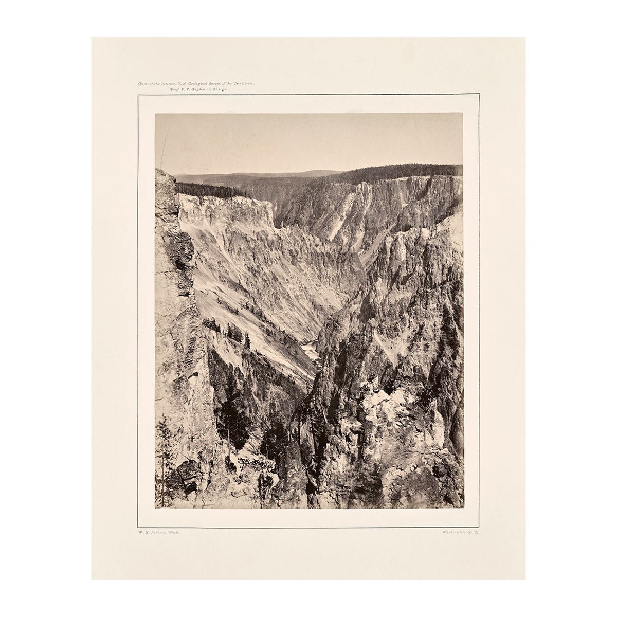 The Grand Canyon, One Mile Below the Falls, Yellowstone 1873 - Muir Way - Photograph