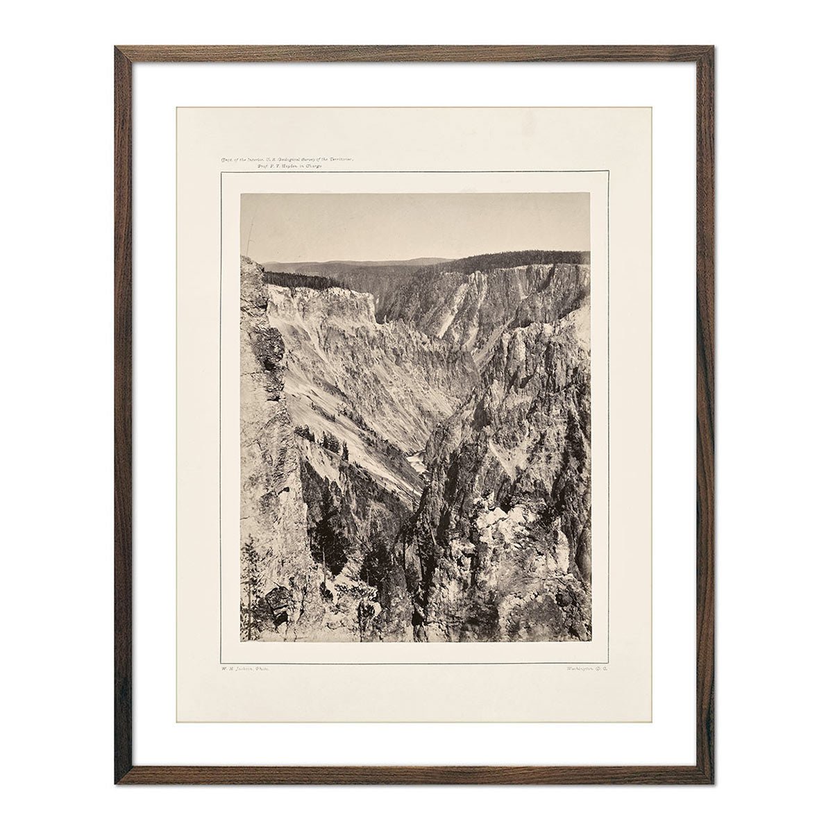 The Grand Canyon, One Mile Below the Falls, Yellowstone 1873 - Muir Way - Photograph