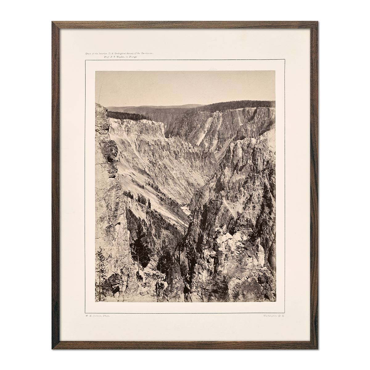 The Grand Canyon, One Mile Below the Falls, Yellowstone 1873 - Muir Way - Photograph