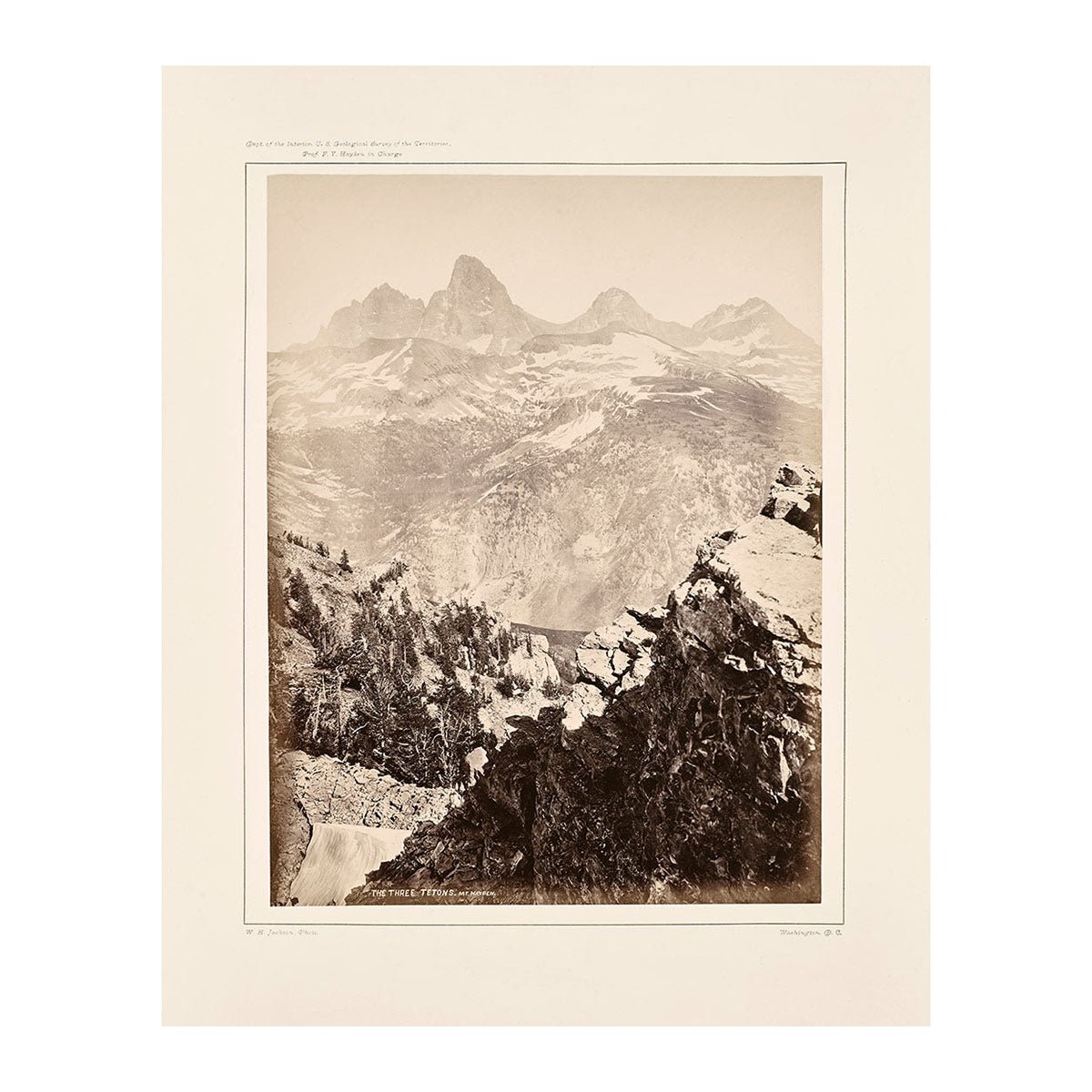 The Three Tetons, Mt. Hayden, Yellowstone 1873 - Muir Way - Photograph