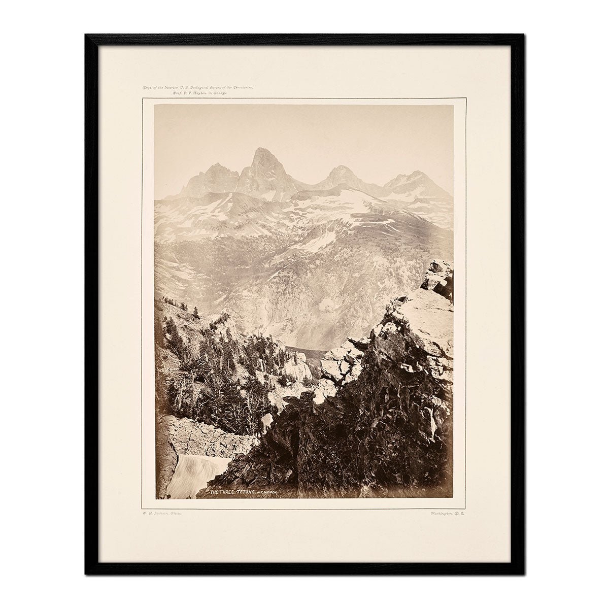 The Three Tetons, Mt. Hayden, Yellowstone 1873 - Muir Way - Photograph