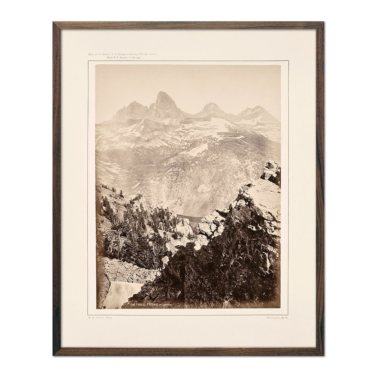 The Three Tetons, Mt. Hayden, Yellowstone 1873 - Muir Way - Photograph
