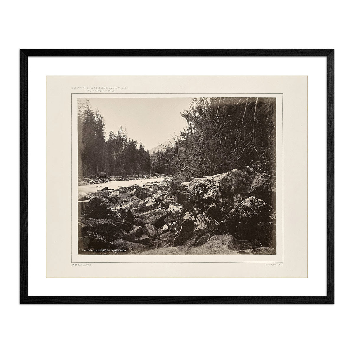 The Trail over the Rocks, Gallatin Canyon, Yellowstone 1873 - Muir Way - Photograph