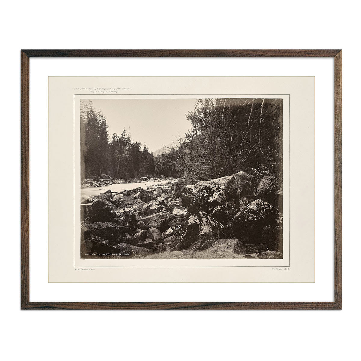 The Trail over the Rocks, Gallatin Canyon, Yellowstone 1873 - Muir Way - Photograph