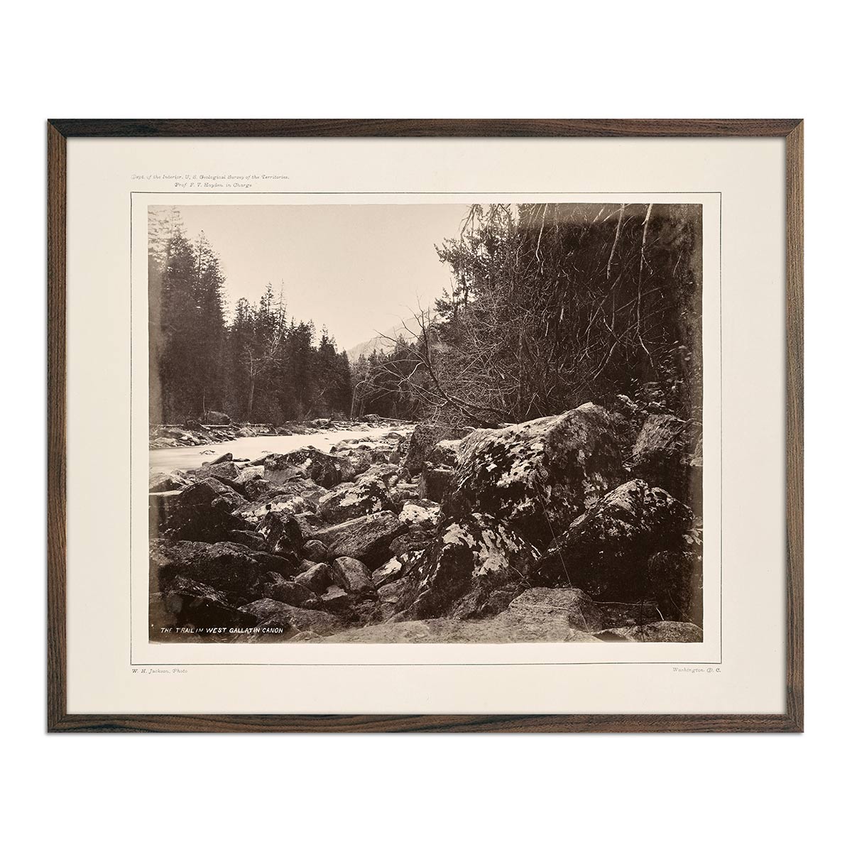 The Trail over the Rocks, Gallatin Canyon, Yellowstone 1873 - Muir Way - Photograph