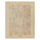 Yellowstone Topographic Map of Lake Section 1904 Map - Muir Way - Vintage Map