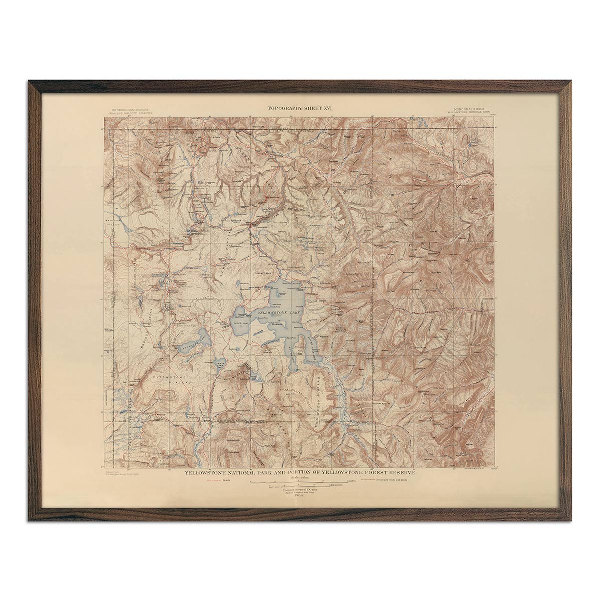 National Park and Forest Preserve 1904 Yellowstone Topographic Map