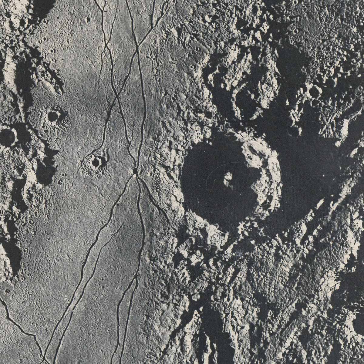 1874 Triesnecker Moon Crater Print - Muir Way - Astronomy
