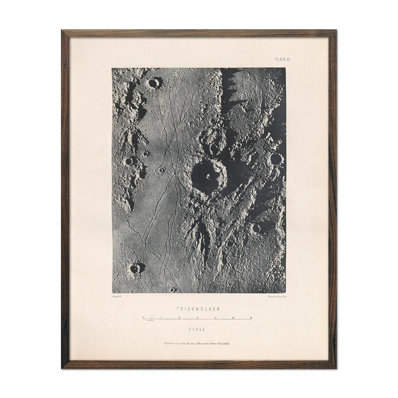 1874 Triesnecker Moon Crater Print - Muir Way - Astronomy