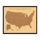 USA Hydrological Map – Desert Tan - Muir Way -