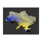 Ukraine Colorized Elevation Map - Muir Way -