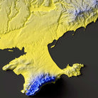 Ukraine Colorized Elevation Map - Muir Way -