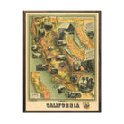 Unique Map of California - Muir Way - Vintage Map