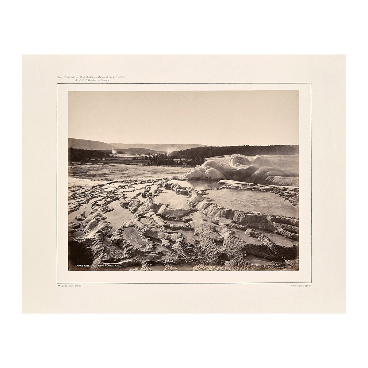 Upper Firehole Basin, from the Crater of Old Faithful, Yellowstone 1873 - Muir Way - Photograph