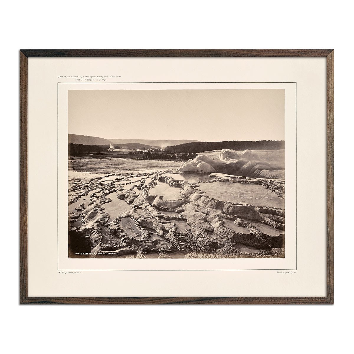 Upper Firehole Basin, from the Crater of Old Faithful, Yellowstone 1873 - Muir Way - Photograph
