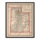 Utah 1883 Map - Muir Way - Vintage Map