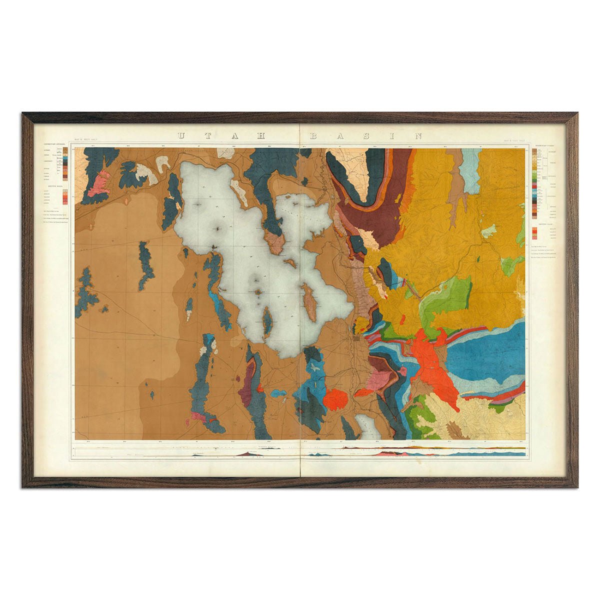 Utah Basin 1876 Geological Map - Muir Way - Vintage Map