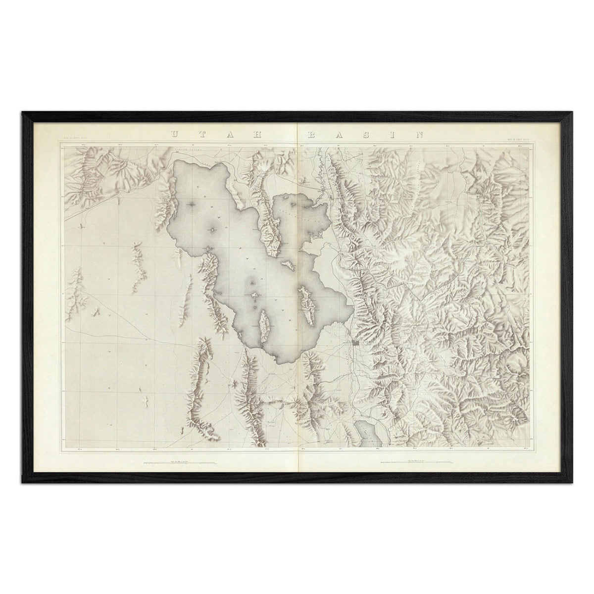Utah Basin 1876 Topographic Map - Muir Way - Vintage Map
