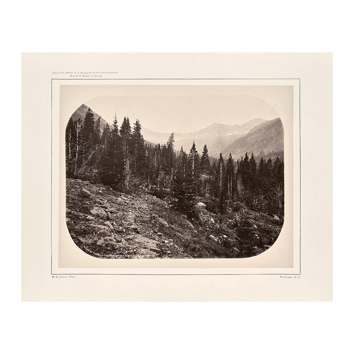 View Near Mount Blackmore, Yellowstone 1873 - Muir Way - Photograph