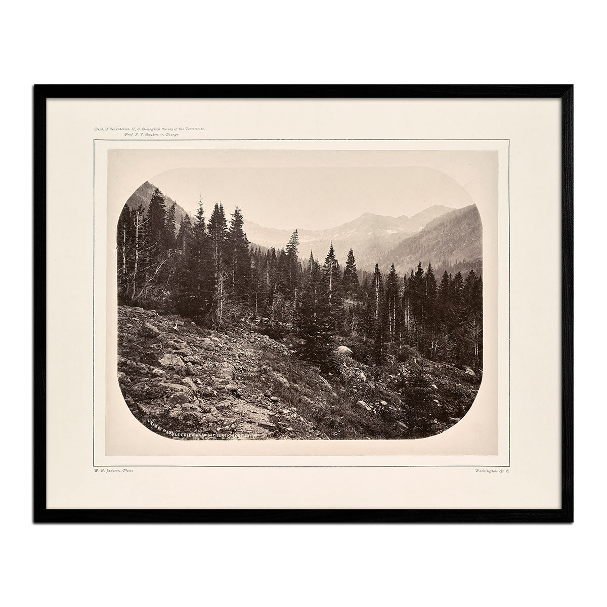 View Near Mount Blackmore, Yellowstone 1873 - Muir Way - Photograph