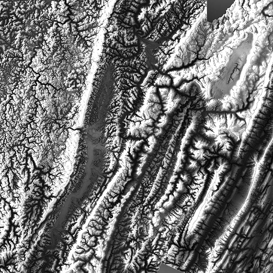 West Virginia Elevation Map - Muir Way - Elevation