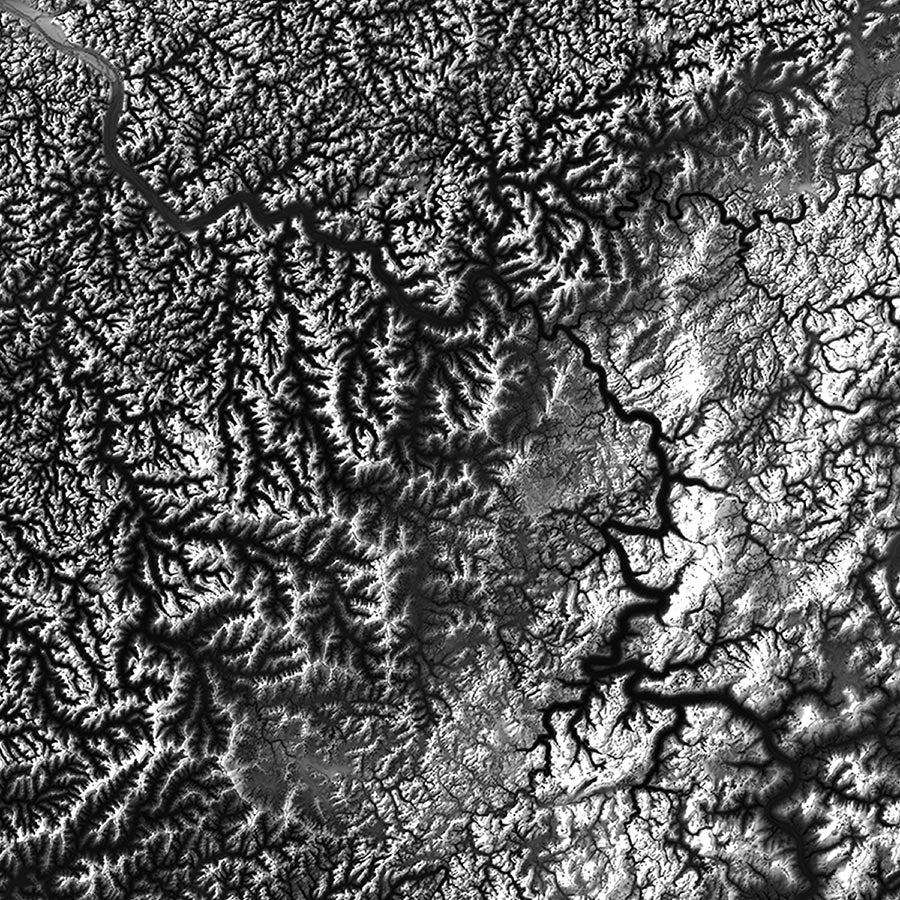 West Virginia Elevation Map - Muir Way - Elevation