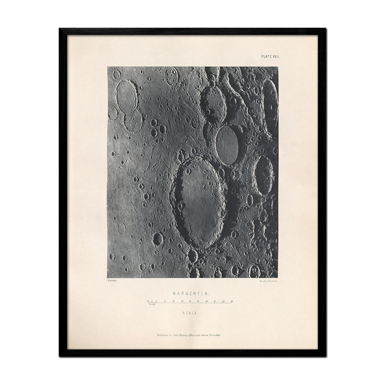 1874 Wargentin Crater Print - Muir Way - Astronomy