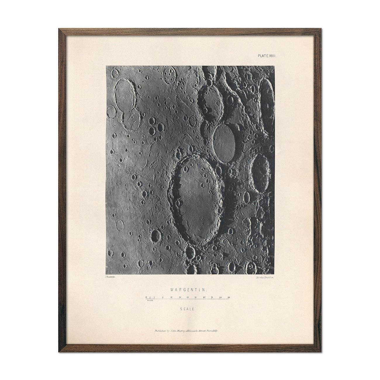 1874 Wargentin Crater Print - Muir Way - Astronomy