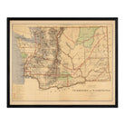 Washington Territory 1876 Map - Muir Way - Vintage Map