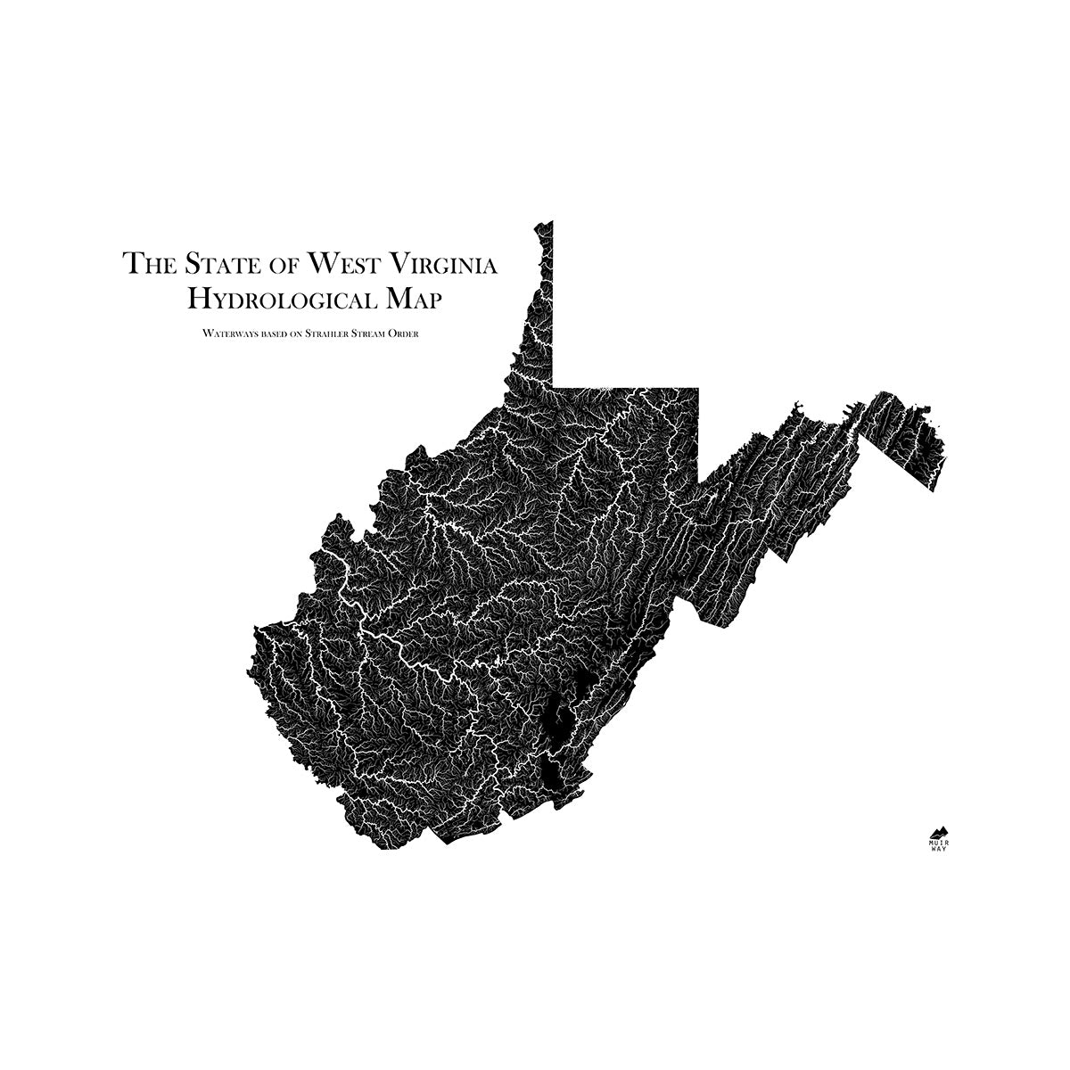 West Virginia Hydrological Map - Muir Way - Hydrology