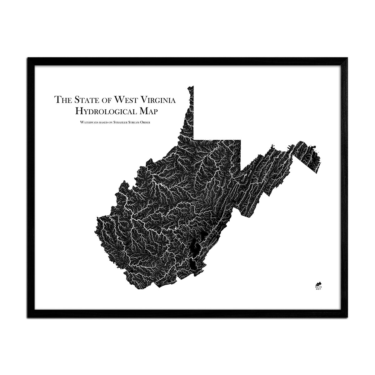 West Virginia Hydrological Map - Muir Way - Hydrology