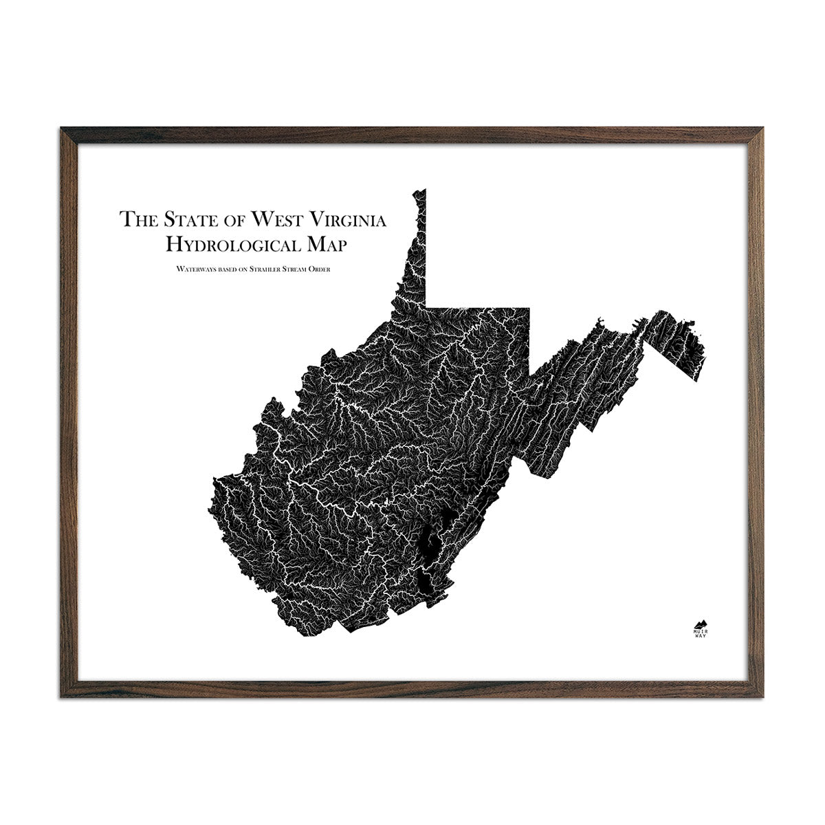 West Virginia Hydrological Map - Muir Way - Hydrology