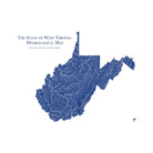 West Virginia Hydrological Map - Muir Way - Hydrology