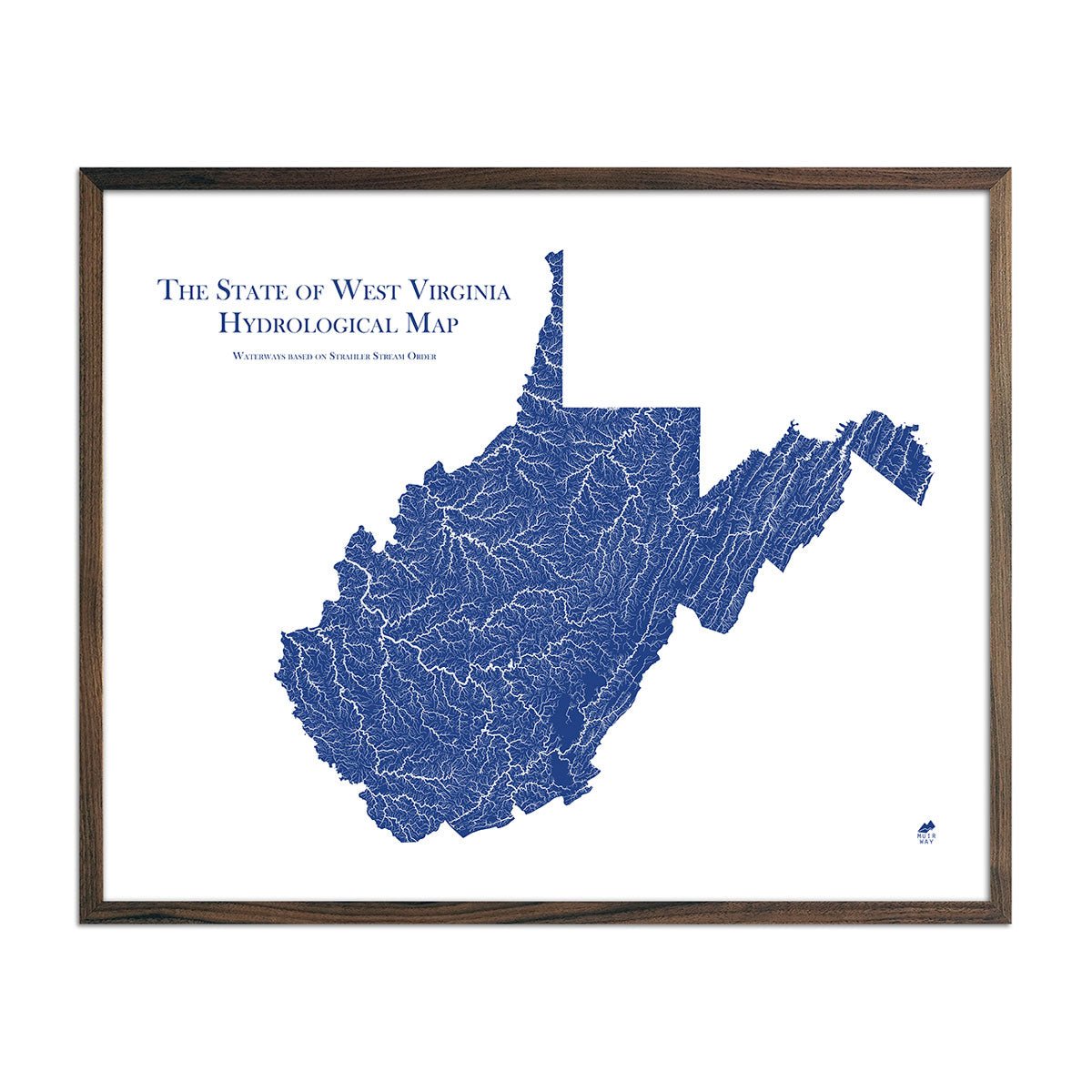 West Virginia Hydrological Map - Muir Way - Hydrology